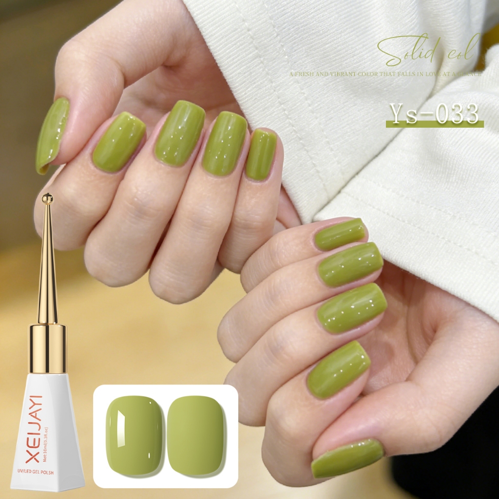 XEIJAYI 10ml - Sơn móng tay dạng gel màu xanh bơ, độ bão hòa cao cho vẻ ngoài trẻ trung, hoàn hảo cho mùa hè.