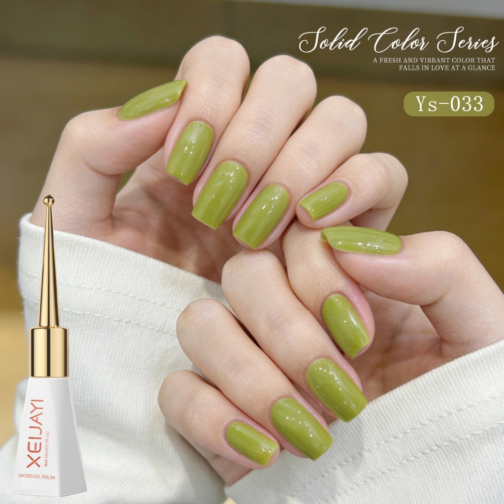 XEIJAYI 10ml - Sơn móng tay dạng gel màu xanh bơ, độ bão hòa cao cho vẻ ngoài trẻ trung, hoàn hảo cho mùa hè.
