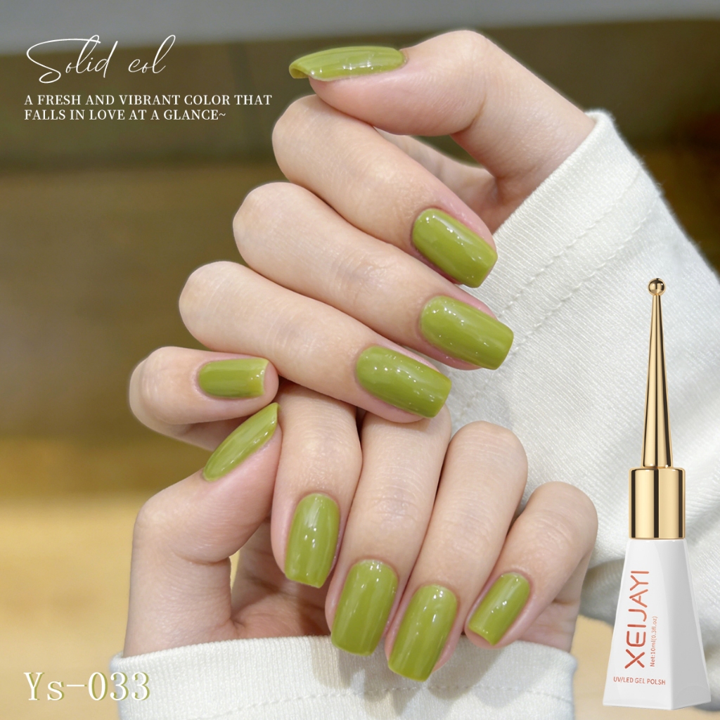 XEIJAYI 10ml - Sơn móng tay dạng gel màu xanh bơ, độ bão hòa cao cho vẻ ngoài trẻ trung, hoàn hảo cho mùa hè.