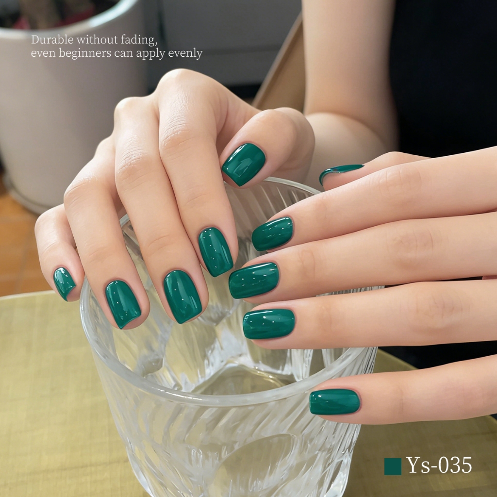 XEIJAYI 10ml - Sơn móng tay dạng gel màu xanh lá cây đậm, màu sắc phong phú và bão hòa cao, làm sáng tông màu da.
