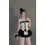 Set Áo Hai Dây Chấm Bi Kiểu Nữ Phối Cúp Ngực Xếp Li Tôn Vòng V1 Sexy Kèm Chân Váy Dáng Xoè