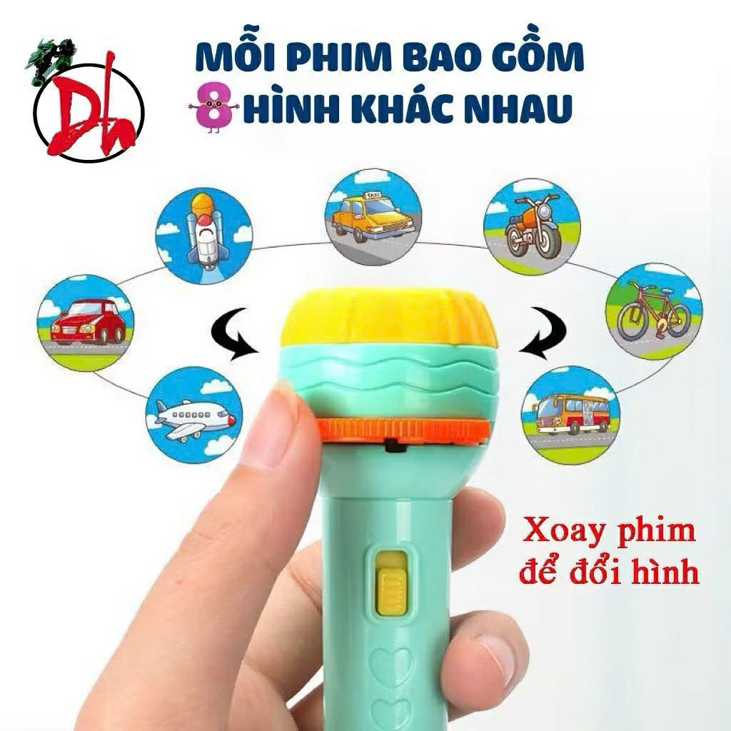 Đèn pin chiếu hình 80 nghộ nghĩnh 3d sắc nét cho bé
