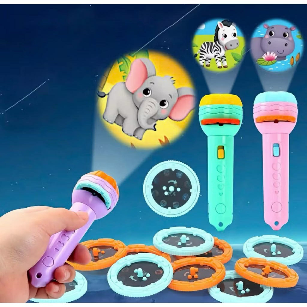 Đèn pin chiếu hình 80 nghộ nghĩnh 3d sắc nét cho bé