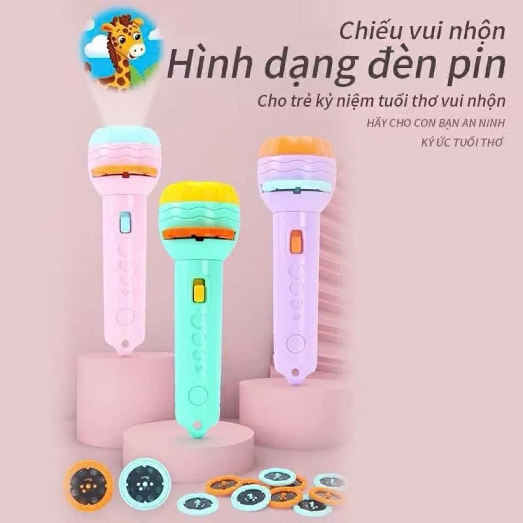 Đèn pin chiếu hình 80 nghộ nghĩnh 3d sắc nét cho bé