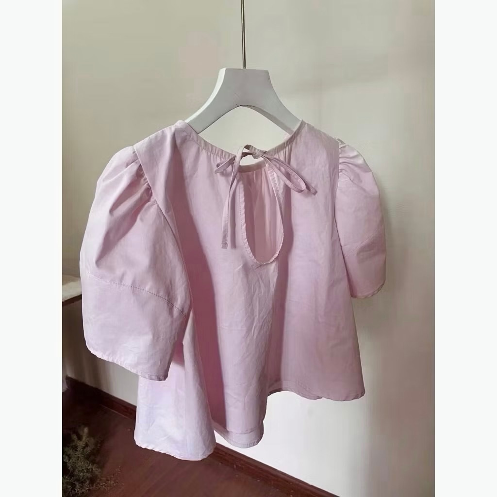 𝗧𝘂𝗻 - Áo Linen cổ tròn basic