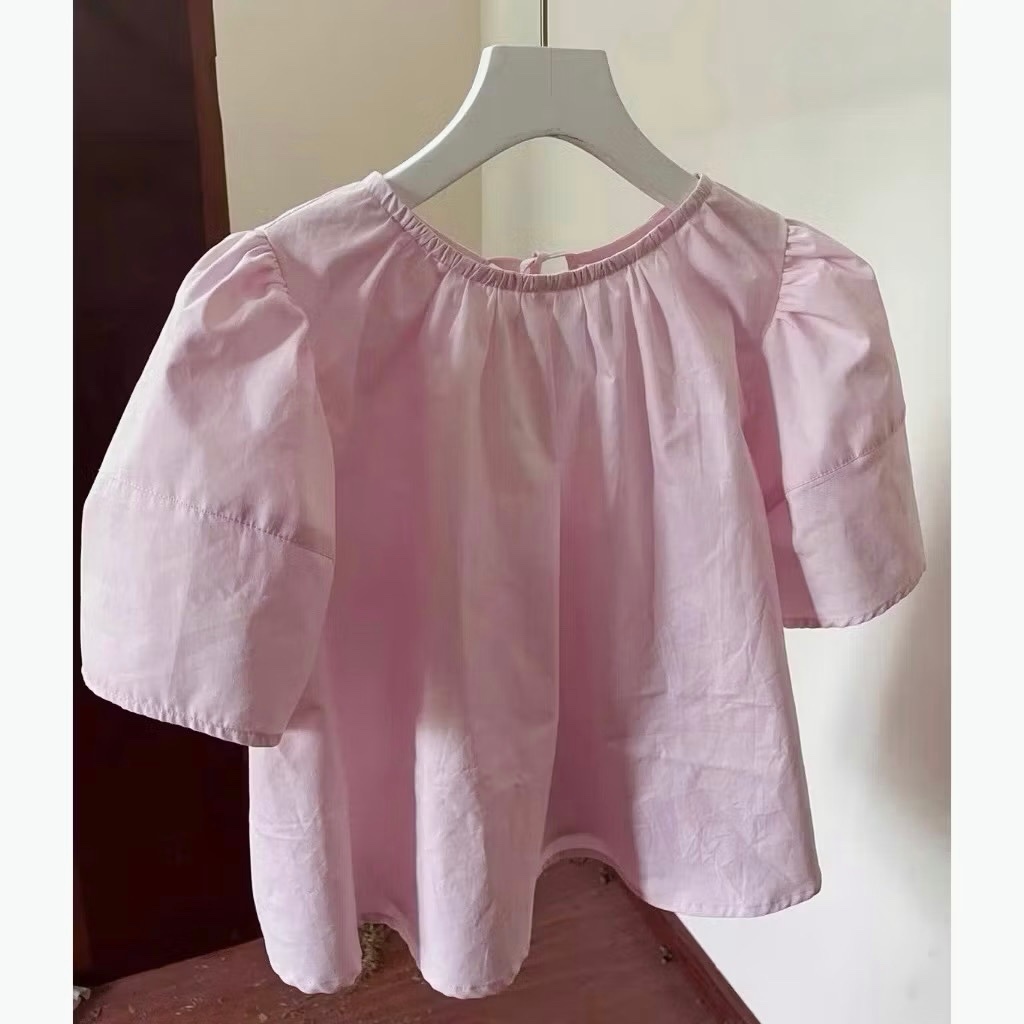 𝗧𝘂𝗻 - Áo Linen cổ tròn basic