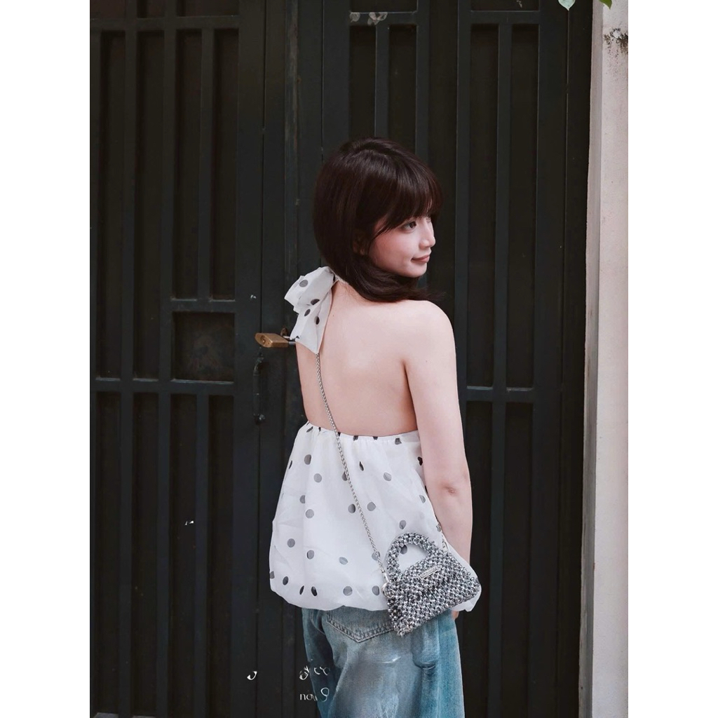 𝒄𝒂𝒎.𝒄𝒍𝒐𝒔𝒆𝒕•Yếm Chấm Bi Đuôi Bí