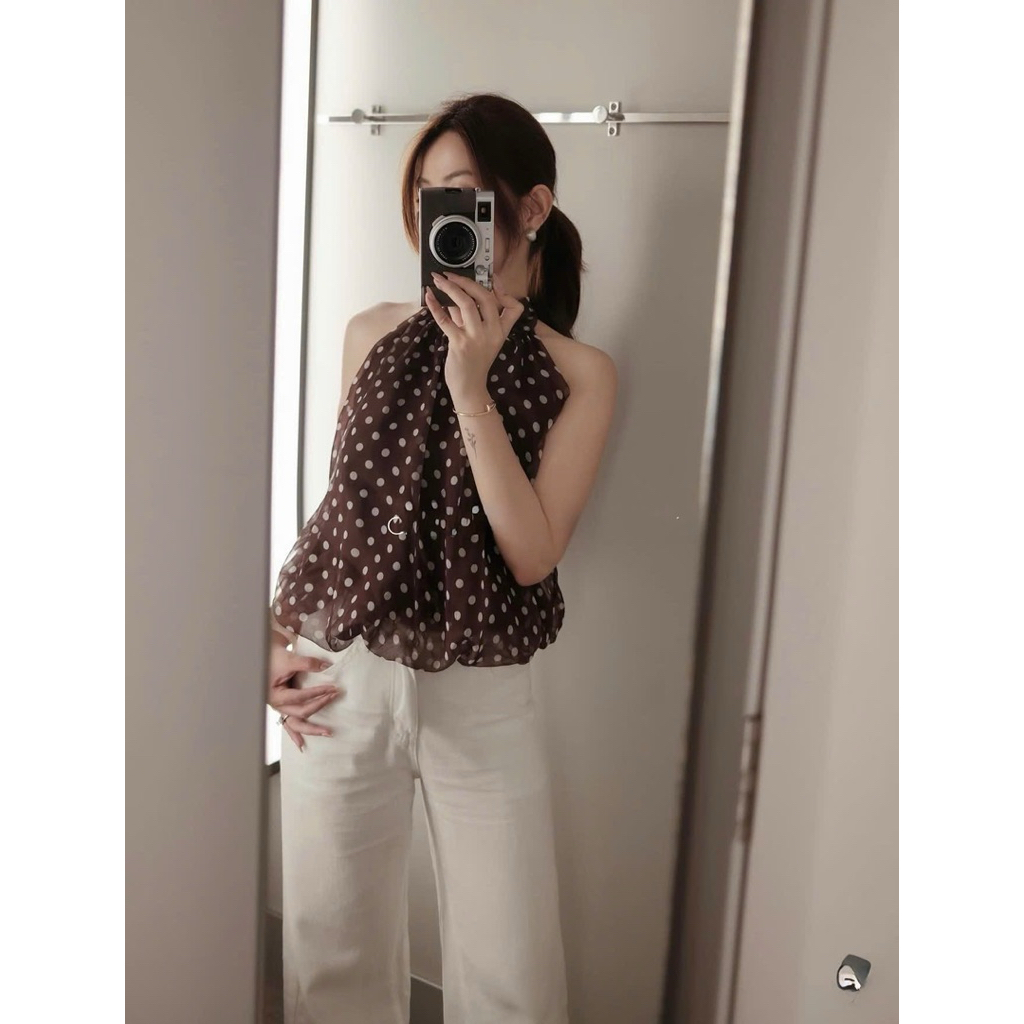 𝒄𝒂𝒎.𝒄𝒍𝒐𝒔𝒆𝒕•Yếm Chấm Bi Đuôi Bí