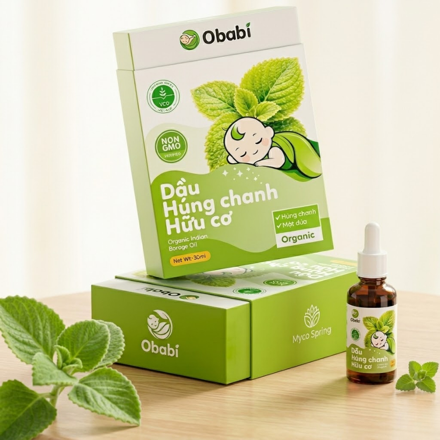Dầu Húng Chanh Hữu Cơ OBABI – Hỗ trợ thông thoáng mũi họng, dịu nhẹ cho bé - FamilyCare Store