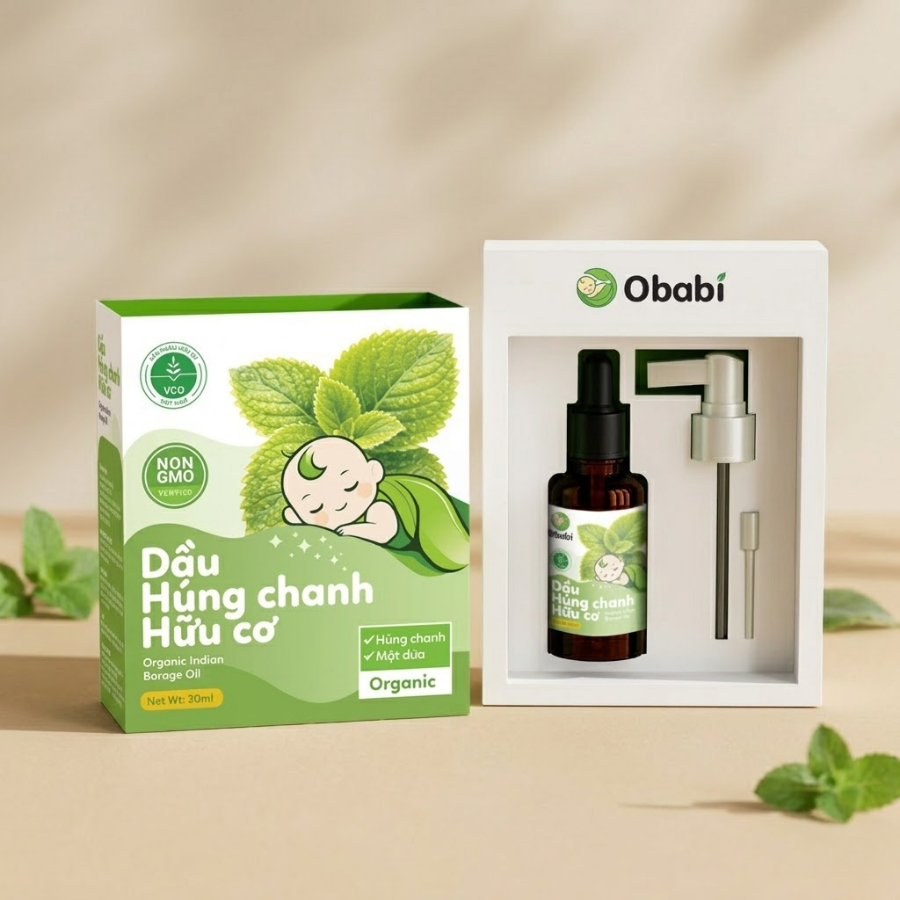 Dầu Húng Chanh Hữu Cơ OBABI – Hỗ trợ thông thoáng mũi họng, dịu nhẹ cho bé - FamilyCare Store
