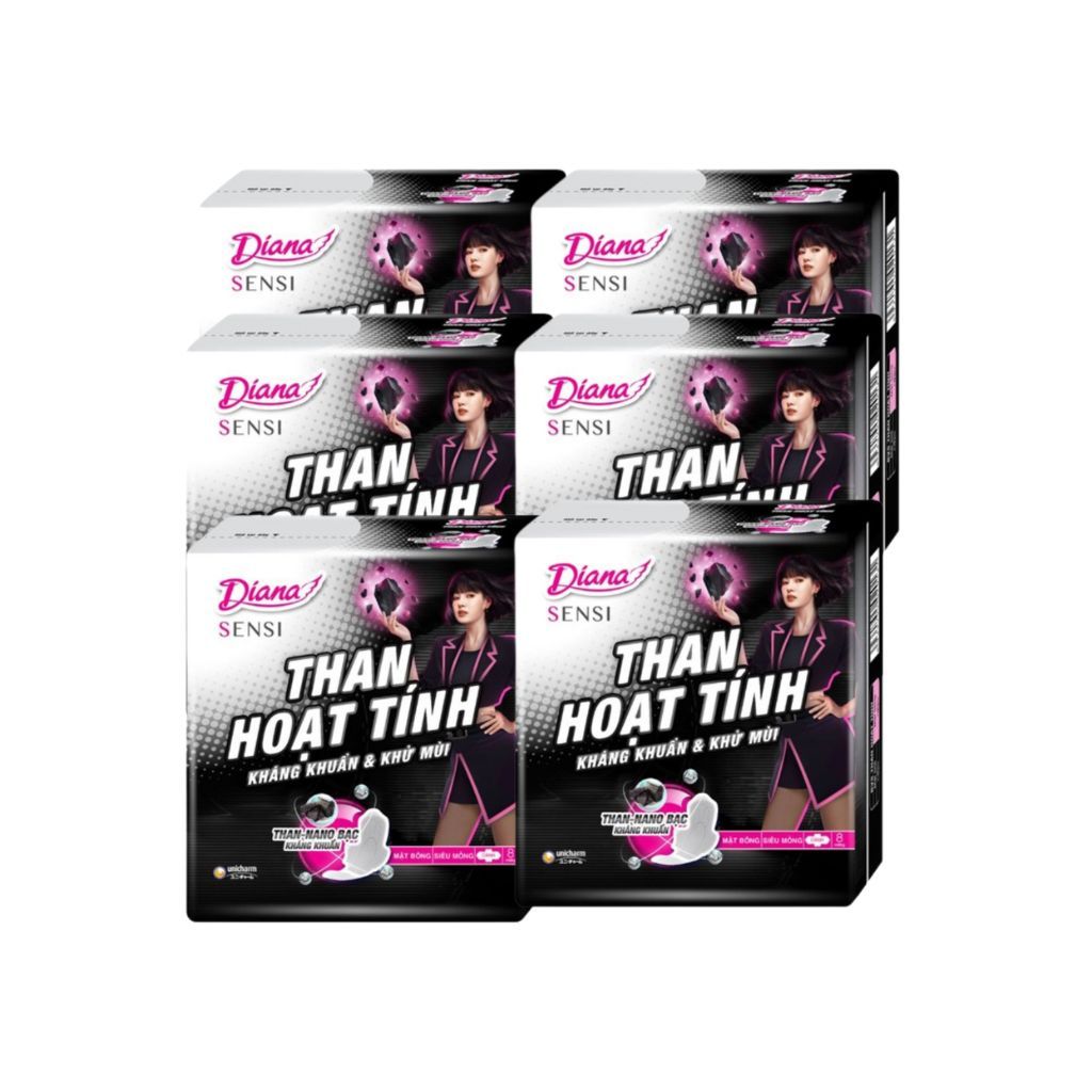 BVS DIANA THAN HOẠT TÍNH SIÊU THẤM SIÊU MỎNG CÓ CÁNH (GÓI 8 MIẾNG) – KHÁNG KHUẨN & KHỬ MÙI VƯỢT TRỘI