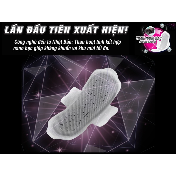 BVS DIANA THAN HOẠT TÍNH SIÊU THẤM SIÊU MỎNG CÓ CÁNH (GÓI 8 MIẾNG) – KHÁNG KHUẨN & KHỬ MÙI VƯỢT TRỘI