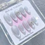 Nailbox [ Mã T16 ] Mắt Mèo Hồng & Xám Đính Nơ Đơn Giản Nhẹ Nhàng - Thiết Kế Thủ Công