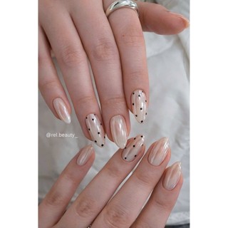 Nailbox Thiết Kế Thạch Gạo Tráng Gương Phối Chấm Bi, Nailbox Đơn Giản - Thio Nailbox