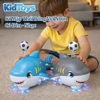 Đồ chơi cá mập thổi bóng KidToys có nhạc đèn LED – đồ chơi vận động thú vị cho bé