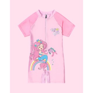 BK9 Đồ bơi liền thân bé gái họa tiết Rumi dễ thương,bikini đi bơi đi biển bé gái 10-40kg