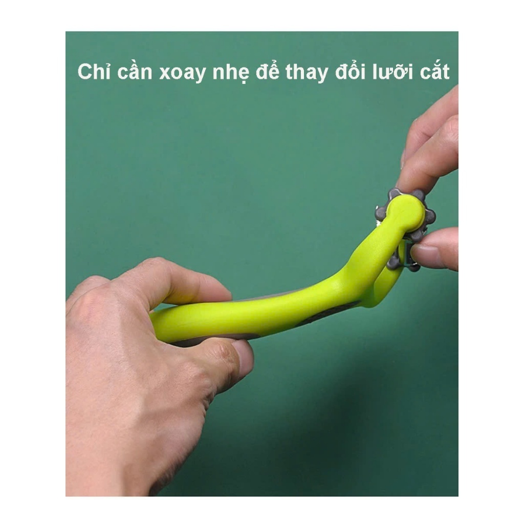Dao Bào 3 Lưỡi Cầm Tay Đa Năng Cán Nhựa Xanh 3IN1, Dao Gọt Vỏ/Bào Mỏng/Cắt Sợi TitiHome