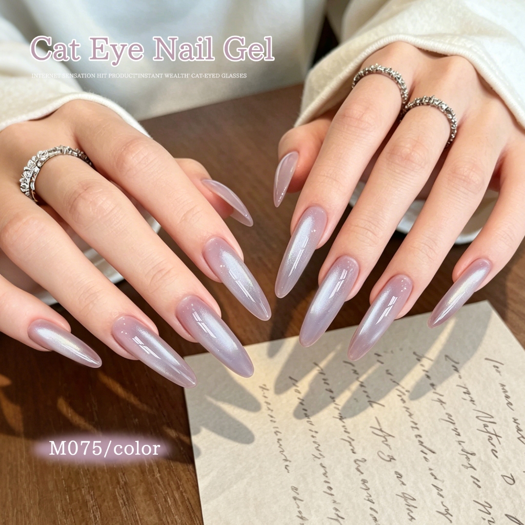 XEIJAYI 10ml - Sơn gel móng tay mắt mèo màu tím nhạt, thời trang và đa năng, phù hợp cho các tiệm làm móng.