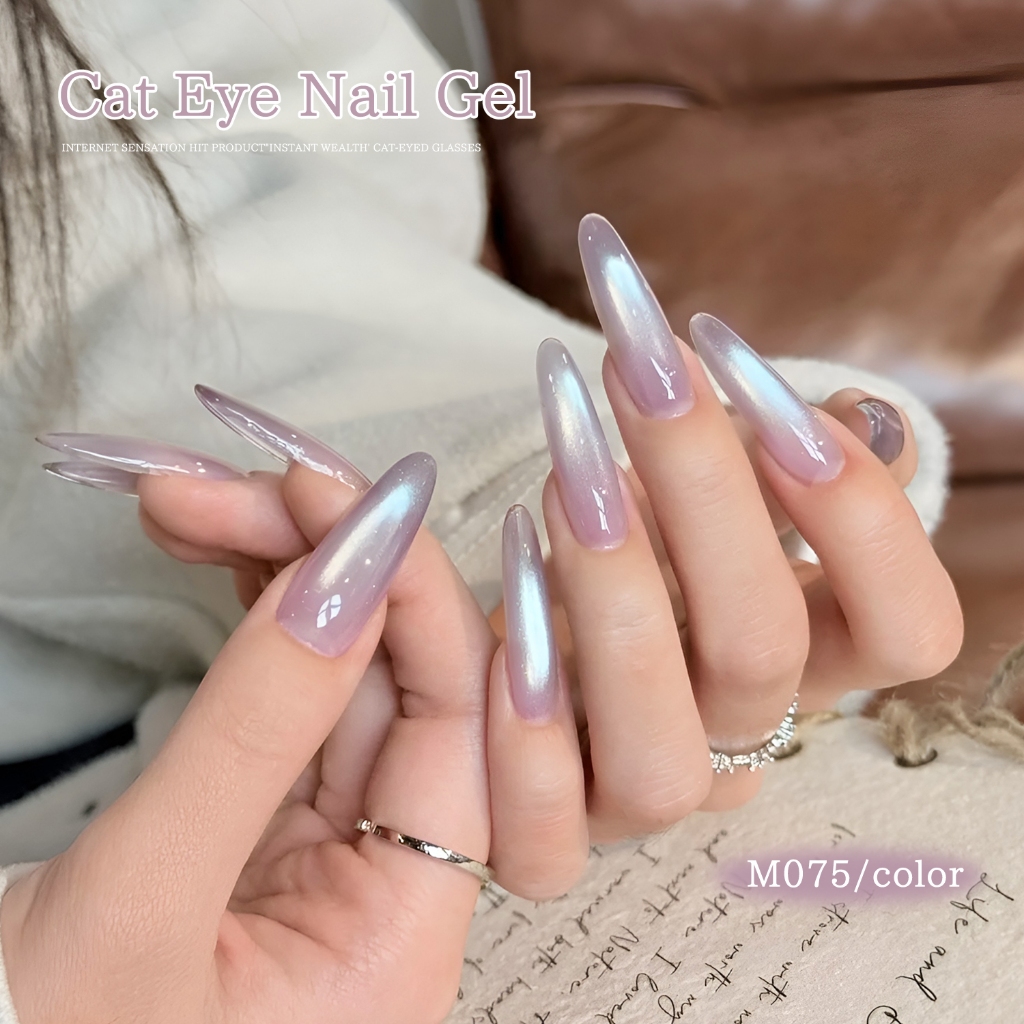 XEIJAYI 10ml - Sơn gel móng tay mắt mèo màu tím nhạt, thời trang và đa năng, phù hợp cho các tiệm làm móng.