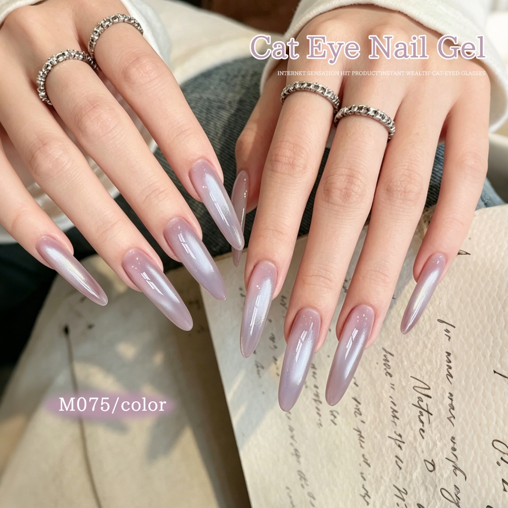 XEIJAYI 10ml - Sơn gel móng tay mắt mèo màu tím nhạt, thời trang và đa năng, phù hợp cho các tiệm làm móng.