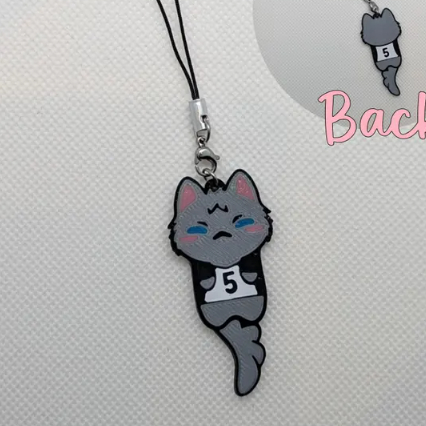 Haikyuu Phone Charm Cats | Ushijima, Tendo, Bokuto, Akaashi | 3d printing | Haikyuu Keychain | Kawaii Amulet