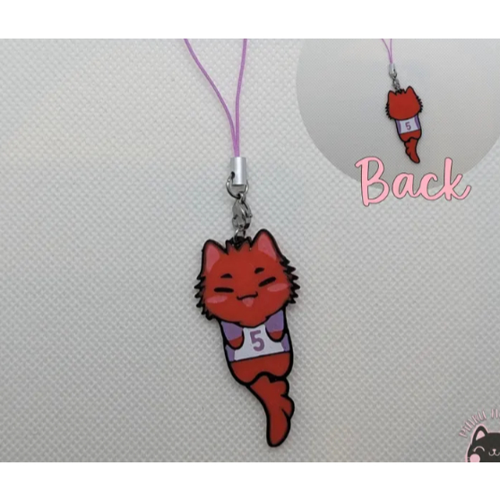 Haikyuu Phone Charm Cats | Ushijima, Tendo, Bokuto, Akaashi | 3d printing | Haikyuu Keychain | Kawaii Amulet