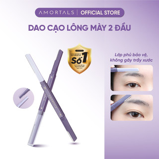 [Y377] Dao cạo lông mày hai đầu AMORTALS - Dao tỉa lông mày tiện lợi không gỉ an toàn cho da