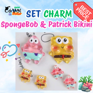[SALE 30K] Set Charm Bọt biển SpongeBob & Patrick Bikini Má Hồng Cute Nhí Nhảnh Phong Cách Hoạt Hình dễ thương