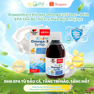 Siro Omega 3 Cho Bé Doppelherz Kinder Omega-3 Hỗ Trợ Phát Triển Não Bộ Thị Lực 250ml An Bé Bé Store