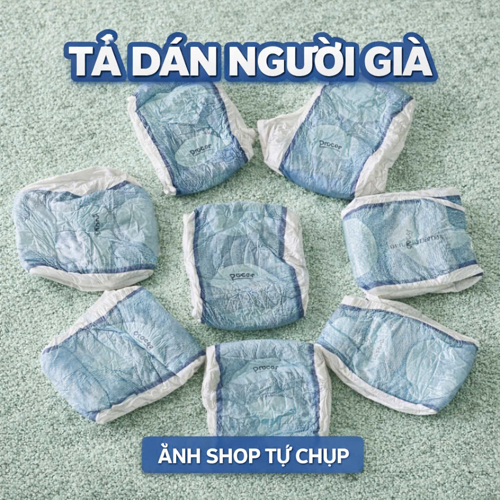 Tã Dán Người Lớn PROCER – Siêu Thấm, Không Hầm Bí, Chống Tràn Hiệu Quả, 60/48/36/24/12 Miếng (MẪU NGẪU NHIÊN)
