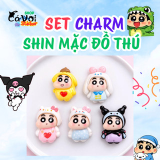 Set Charm Shin Cậu Bé Bút Chì Cosplay Thú Thỏ Mèo Kuromi Vịt Má Hồng Baby Cute Ngộ Nghĩnh Trang Trí DIY Siêu Xinh