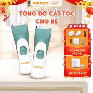 SVIP Tông Đơ EMOON Cho Bé Cắt Êm Khi Ngủ, Lưỡi Bo Tròn An Toàn, Pin Sạc Rời Chống Nước, Full Phụ Kiện