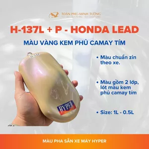Sơn xe máy HYPER Honda SH Mode - Lead 1K (Màu vàng kem - Phủ pha lê tím) (Code: H-137) - 1Lít