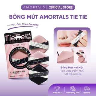 [Y380] Bông Mút Trang Điểm 2 Mặt Tie Tie AMORTALS, Tán Nền Nhanh, Tăng Khả Năng Che Phủ, Nền Mịn Mướt Lâu Trôi