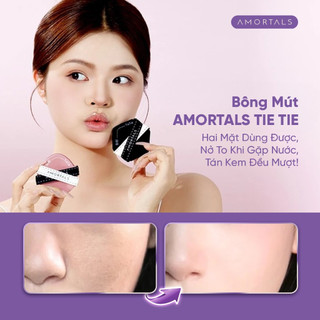 [Y380] Bông Mút Trang Điểm 2 Mặt Tie Tie AMORTALS, Tán Nền Nhanh, Tăng Khả Năng Che Phủ, Nền Mịn Mướt Lâu Trôi