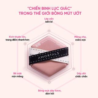 [Y380] Bông Mút Trang Điểm 2 Mặt Tie Tie AMORTALS, Tán Nền Nhanh, Tăng Khả Năng Che Phủ, Nền Mịn Mướt Lâu Trôi