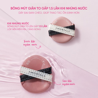 [Y380] Bông Mút Trang Điểm 2 Mặt Tie Tie AMORTALS, Tán Nền Nhanh, Tăng Khả Năng Che Phủ, Nền Mịn Mướt Lâu Trôi