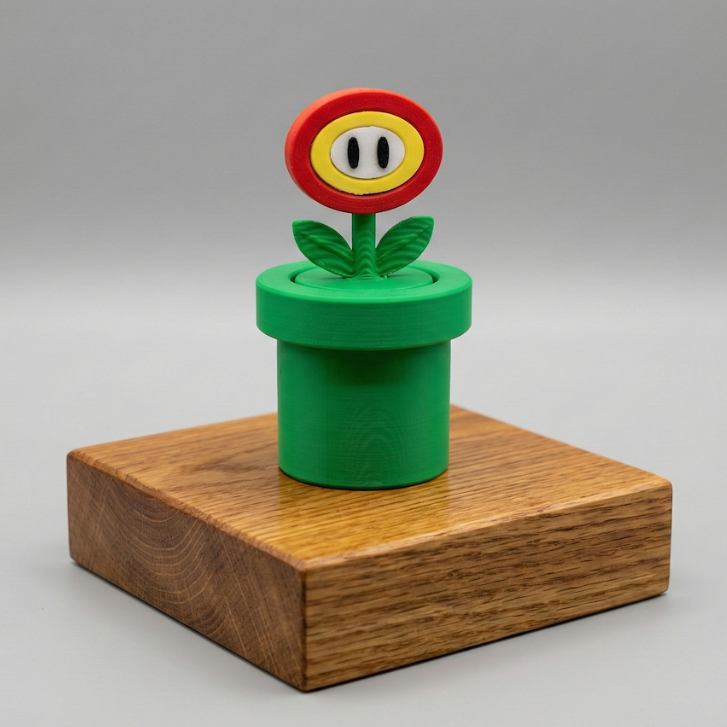 Đồ chơi in 3d Fire Flower Mario Clicker ấn giảm stress kèm 1 switch, Hoa lửa nhiều màu - Holymesh