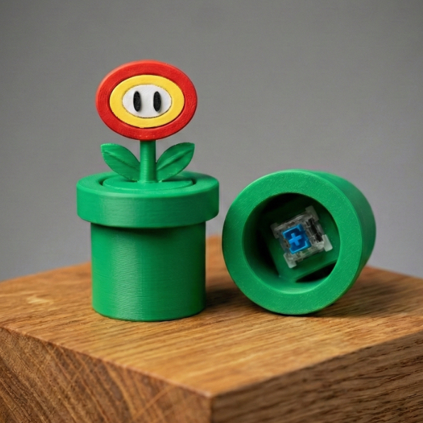 Đồ chơi in 3d Fire Flower Mario Clicker ấn giảm stress kèm 1 switch, Hoa lửa nhiều màu - Holymesh
