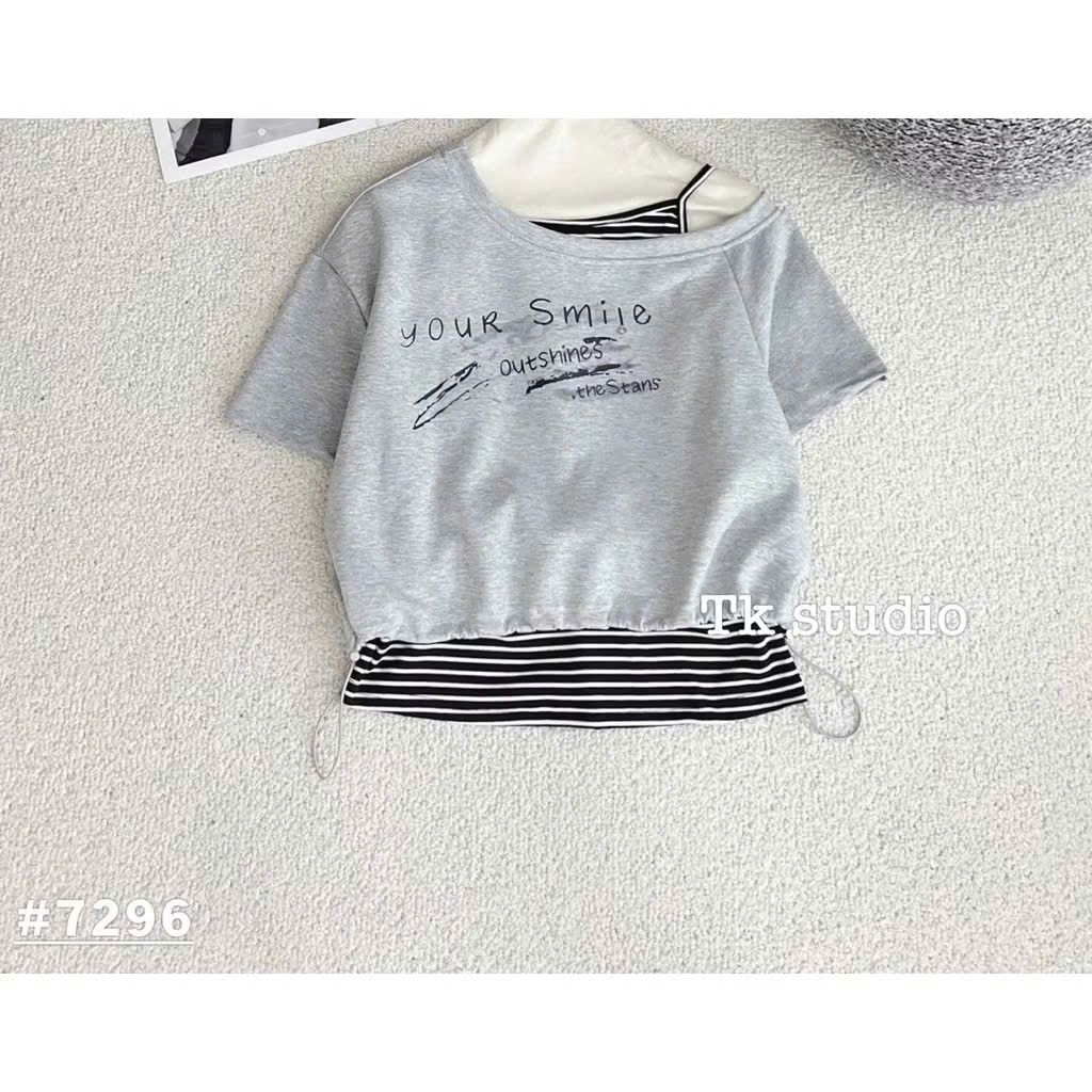[𝑯𝒂 𝑨𝒏𝒉] Set Áo Phông Trễ Vai QCL1