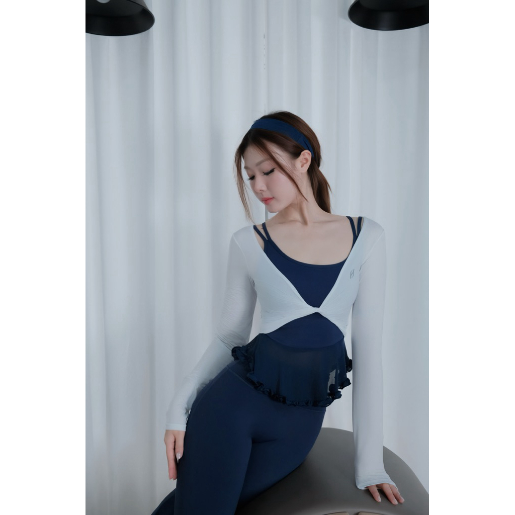 Áo Khoác Wrap Yoga, Pilates FitHer Tay Dài Cloudy Ultra-Light