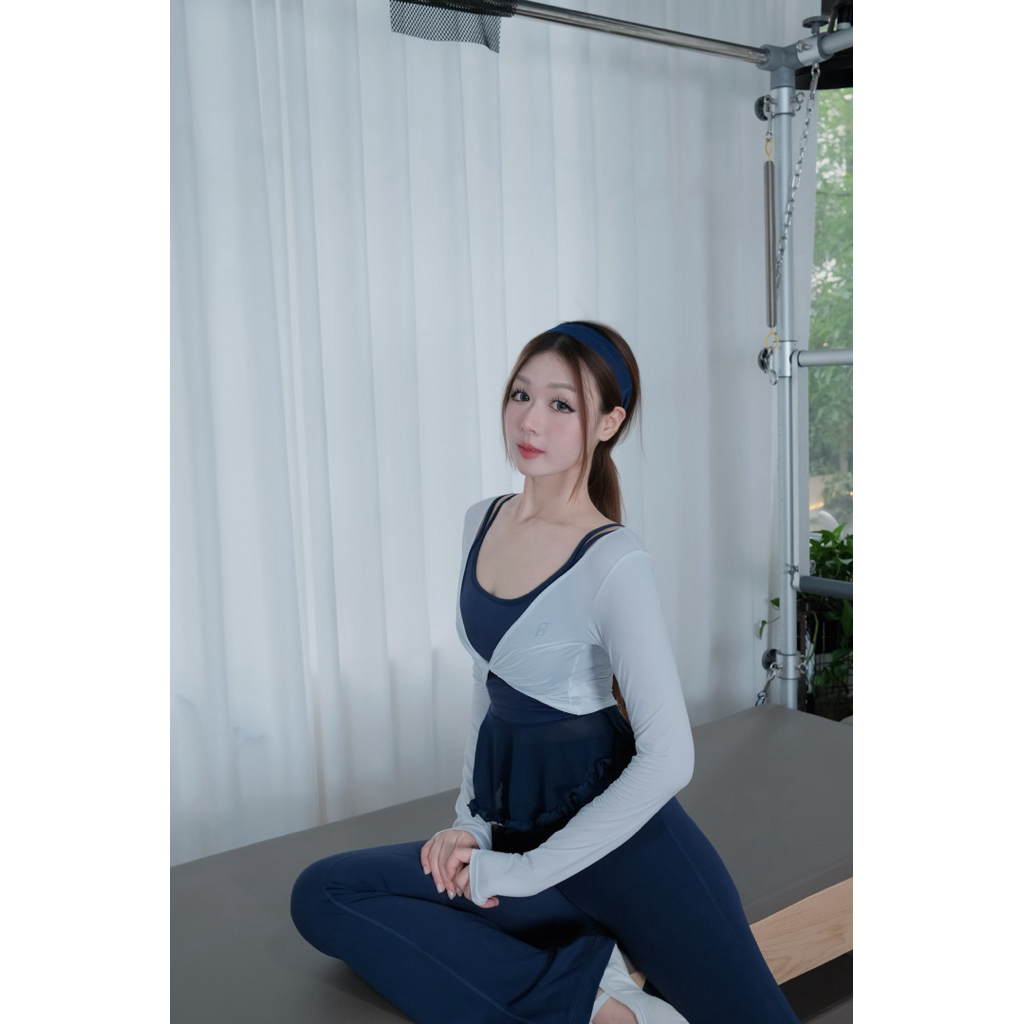 Áo Khoác Wrap Yoga, Pilates FitHer Tay Dài Cloudy Ultra-Light