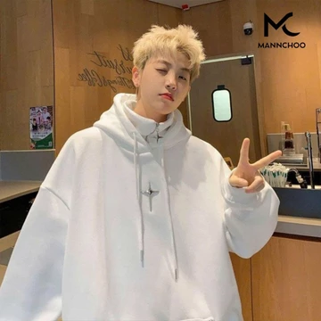 Áo hoodie nam nữ MANNCHOO áo hoodie cổ cao dáng rộng phối khóa kéo thời trang kiểu Ninja, áo nỉ hoodie khóa zip AN656