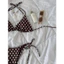 Bikini 2 mảnh đi biển chấm bi nâu áo tam giác quần ship chấm bi