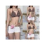 Bikini 2 mảnh chấm bi nâu quần ship nhỏ đi biển áo tam giác nhỏ . bikini hottred