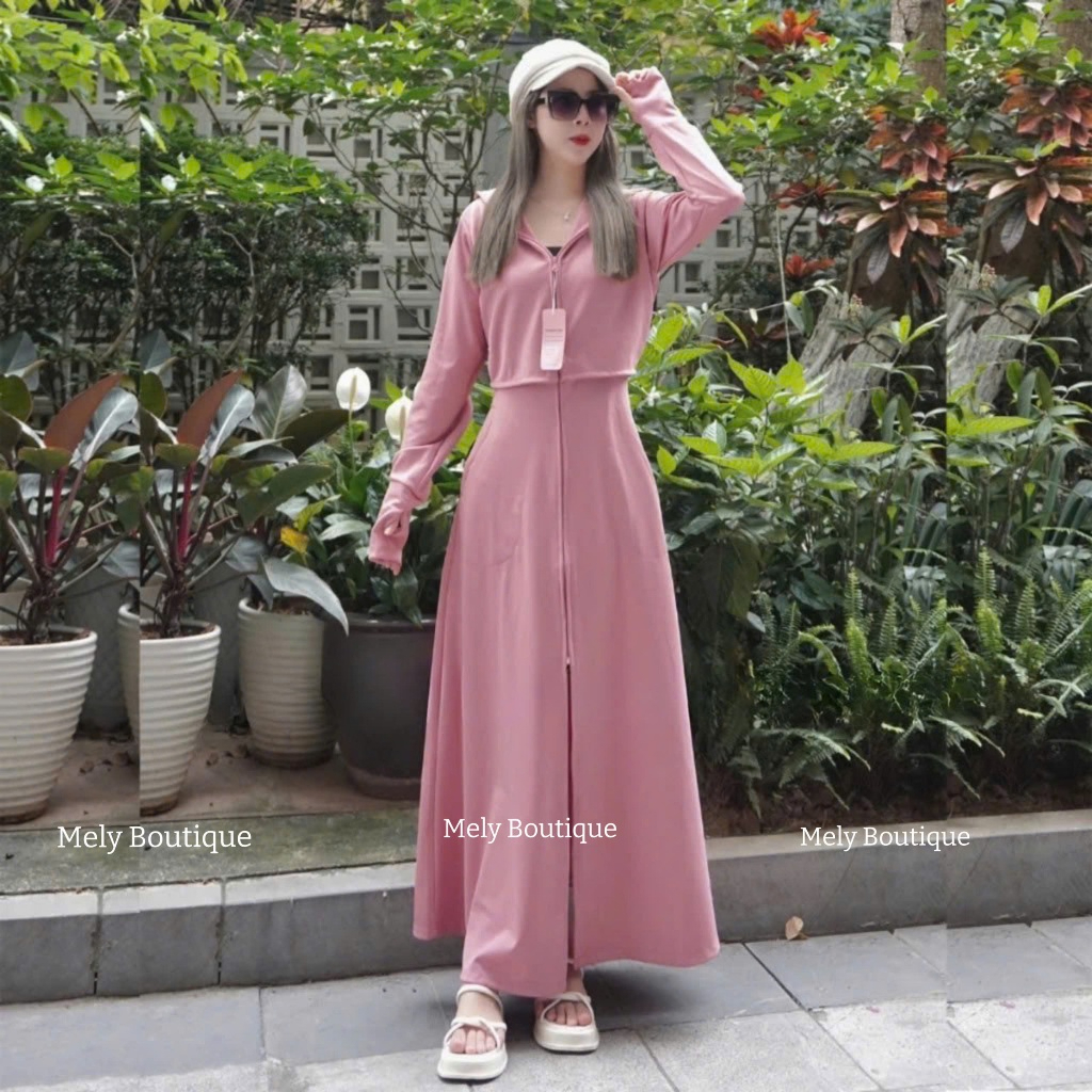 Áo chống nắng toàn thân nữ chất umi hànuvt 50++ from dáng đẹp chất liệu thoáng mát thấm hút mồ hôi