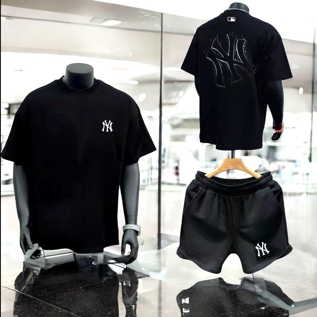 Áo phông MLB nam nữ cao cấp, 100% cotton co giãn 2 chiều , FORM unisex nam nữ, NY NGÀN SAO