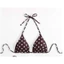 Bikini 2 mảnh đi biển chấm bi nâu áo tam giác quần ship chấm bi