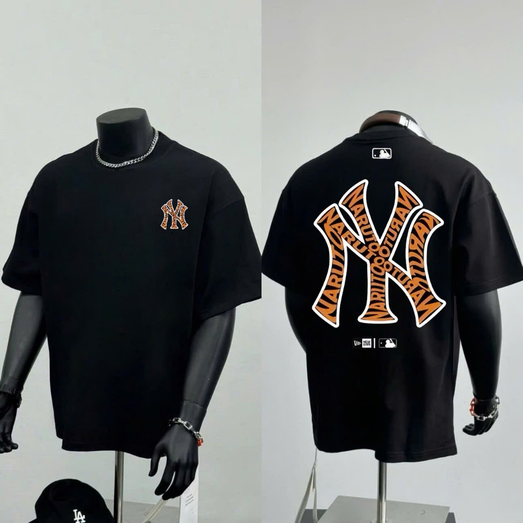 Áo phông MLB  KOREA nam nữ cao cấp, 100% cotton co giãn 2 chiều , định lượng 250gms,NY VẰN CAM