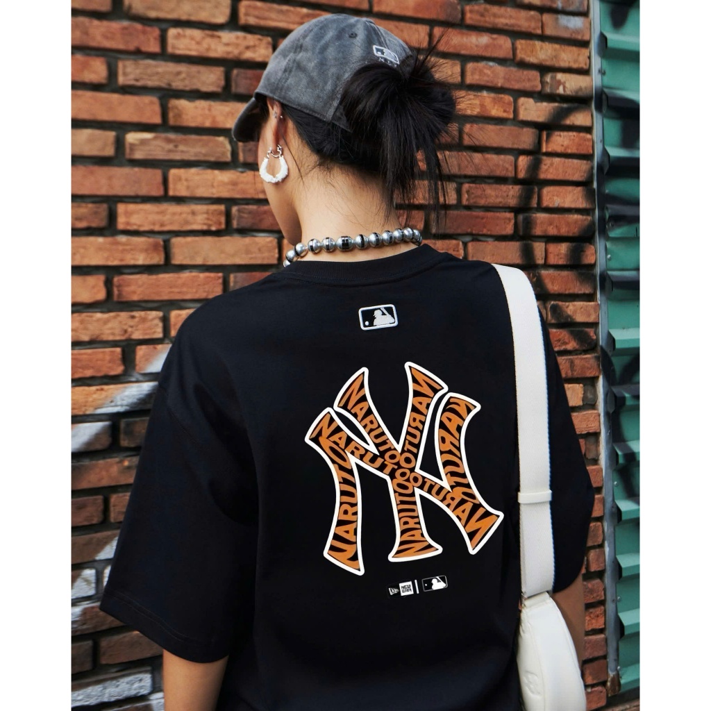 Áo phông MLB  KOREA nam nữ cao cấp, 100% cotton co giãn 2 chiều , định lượng 250gms,NY VẰN CAM